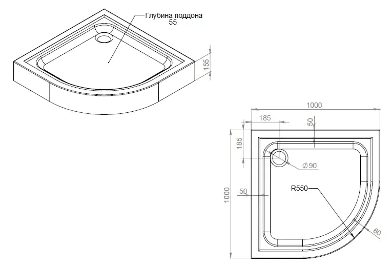 Акриловые Am-Pm Душевой поддон AM. PM Gem W90T-401-100W-0